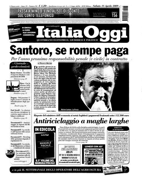 Italia oggi : quotidiano di economia finanza e politica